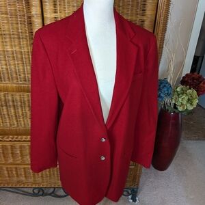 Ralph Lauren Cranberry Red Jacket w/ Silver Buttons SIZE 14W